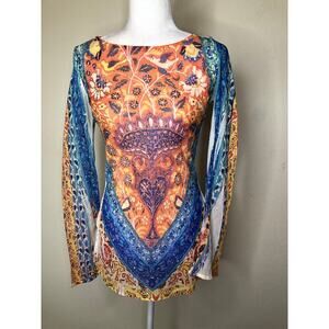 Vtg Just In Time Top Sz M Mesh 90's Y2K Retro Festival Sheer Fairy Whimsigoth